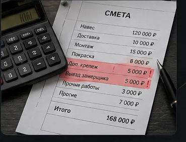 Смета на строительство навеса